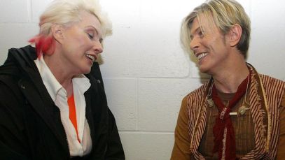 Debbie Harry and David Bowie speaking