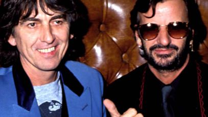 George Harrison and Ringo Starr sitting together