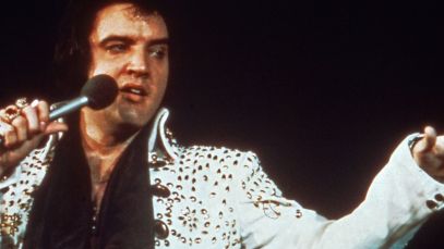 Elvis Presley performing in Las Vegas