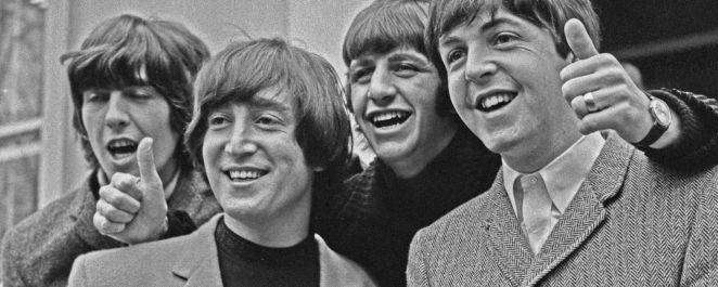 The Beatles outside of Abbey Road Studios