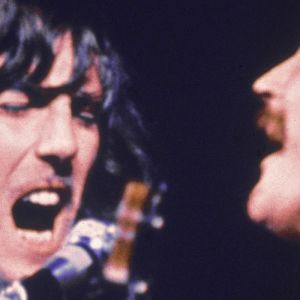 Graham Nash and David Crosby performing