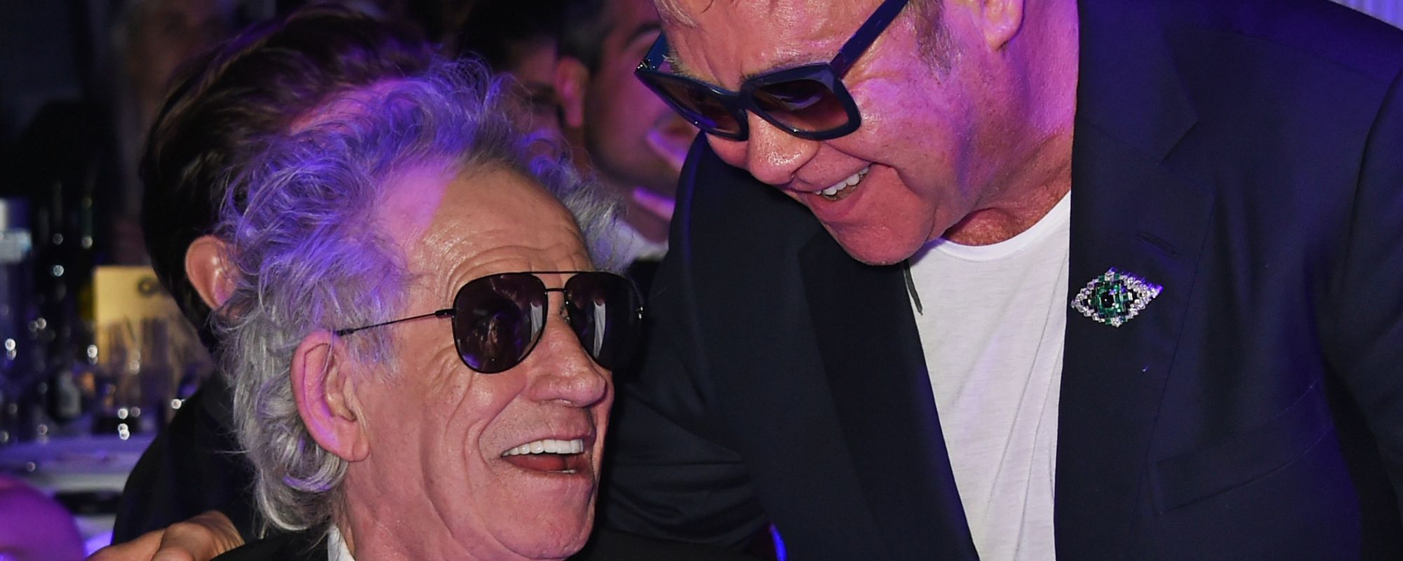 Keith Richards and Elton John speaking