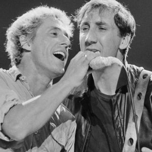 Pete Townshend performing with The Who