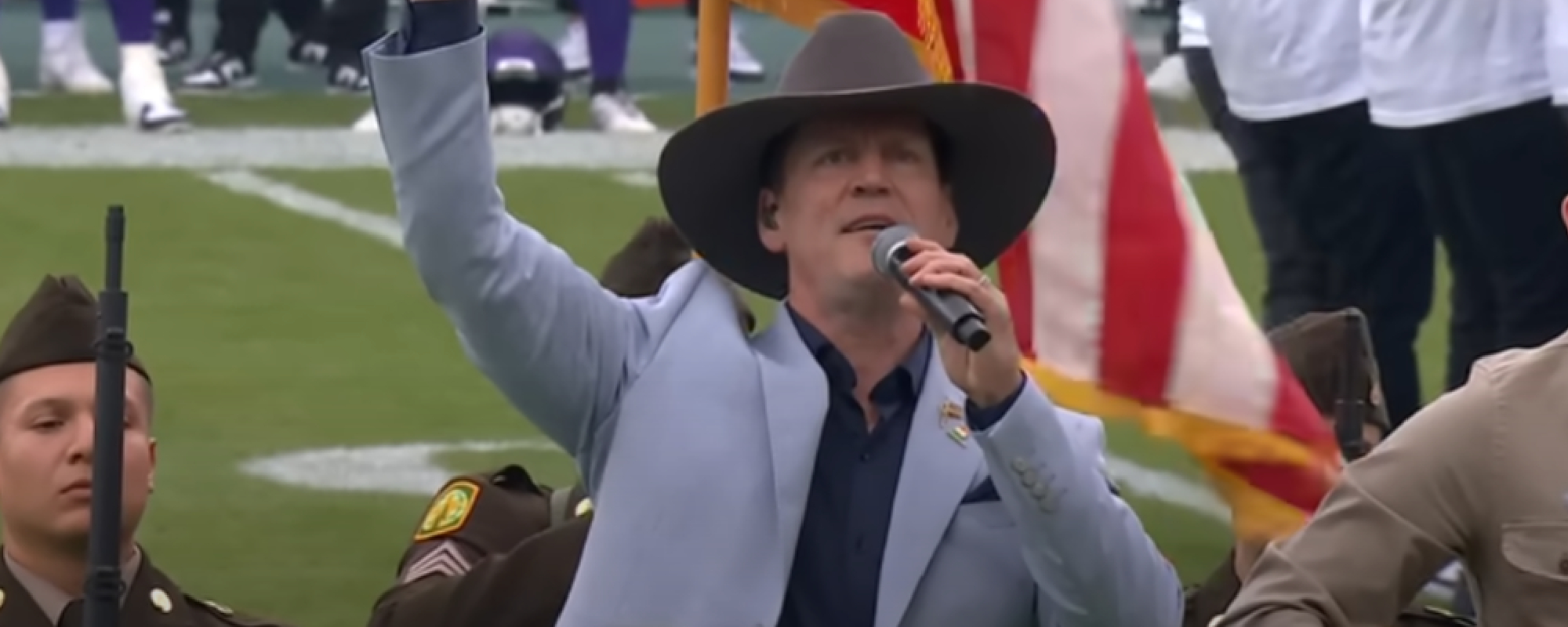 NFL National Anthem Singer Appears To Read Lyrics From His Hat During Performance