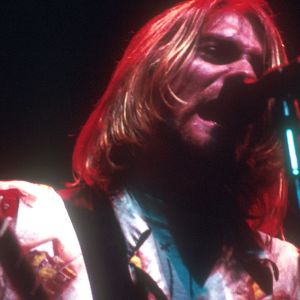Kurt Cobain of Nirvana performing