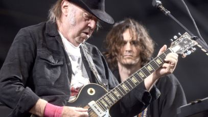 Neil Young performing