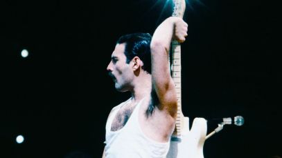 Queen performing at Live Aid 1985