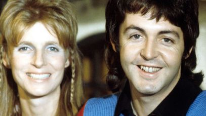 Linda and Paul McCartney smiling side by side