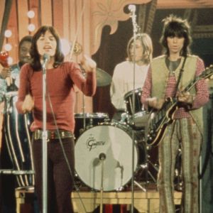 The Rolling Stones performing in 1968, the year "Sympathy for the Devil" came out