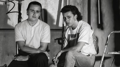 Portrait of English Pop musicians Curt Smith (left) and Roland Orzabal, of the group Tears For Fears, Los Angeles, California, 1985. (Photo by John Kisch Archive/Getty Images)