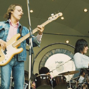 LONDON - SEPTEMBER 15 : Bass player Tim Bogert, drummer Carmine Appice and guitar player Jeff Beck perform on stage as Beck, Bogert & Appice at Crystal Palace in London, England on September 15, 1973. (Photo by David Warner Ellis/Redferns)
