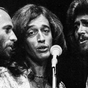 The Bee Gees performing in the 1970s