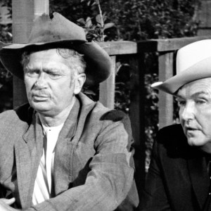 Lester Flatt of Flatt and Scruggs with Beverly Hillbillies star Buddy Ebson (Jed Clampett)