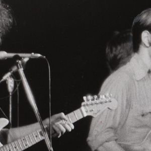 Jerry Garcia and Bob Weir of the Grateful Dead performing