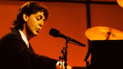 Paul McCartney performing in 1986
