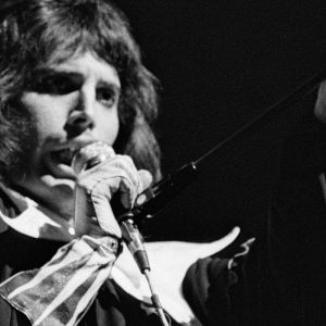 Freddie Mercury performing