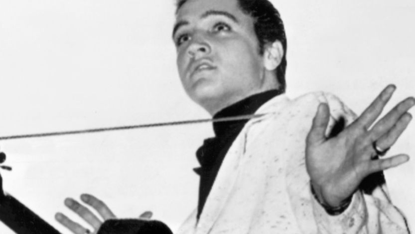 Elvis Presley performing in 1956