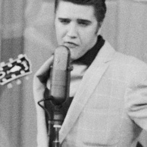 Elvis Presley performing in 1956