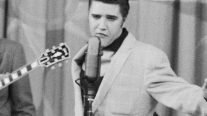 Elvis Presley performing in 1956