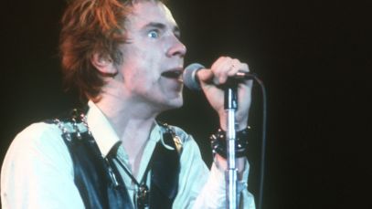 John Lydon of The Sex Pistols performing