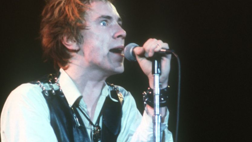 John Lydon of The Sex Pistols performing