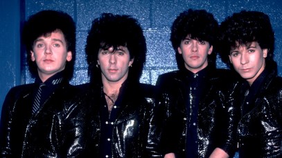 Wally Palmar, Mike Skill, Jimmy Marino and Richard Cole of the The Romantics at the Metro Center in Rockford, Illinois, March 26,1984. (Photo by Paul Natkin/Getty Images)