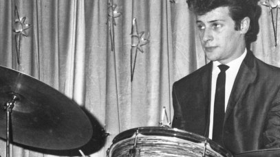 Pete Best, drummer with The Pete Best All Stars. Pete Best was the original drummer with The Beatles. After he was let go from the band, in August 1962, he performed around Liverpool with The Pete Best All Stars. Picture taken, circa February 1964 (Photo by Jones/Mirrorpix via Getty Images)