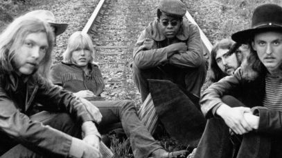 Allman Brothers Band on railroad tracks