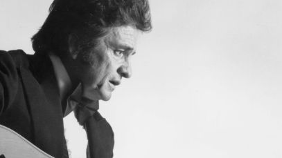 Johnny Cash performing in 1975