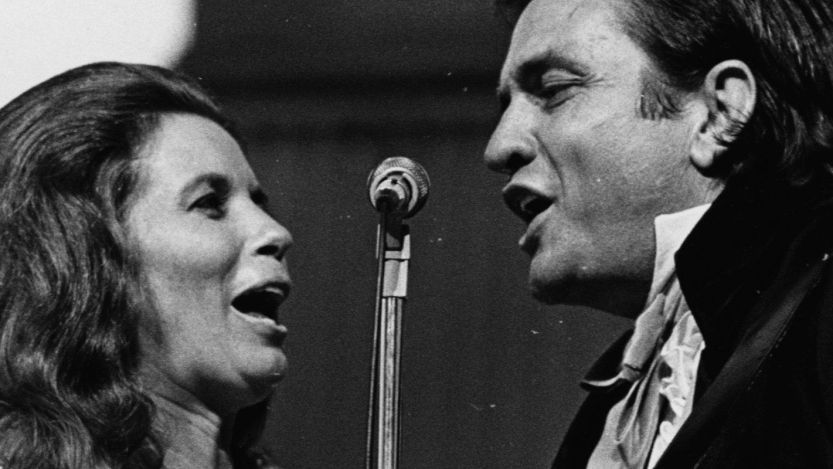 June Carter and Johnny Cash performing
