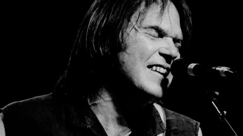 Neil Young performing in 1986