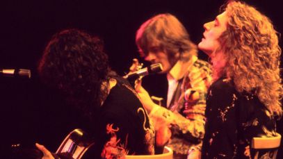 Led Zeppelin performing in 1975
