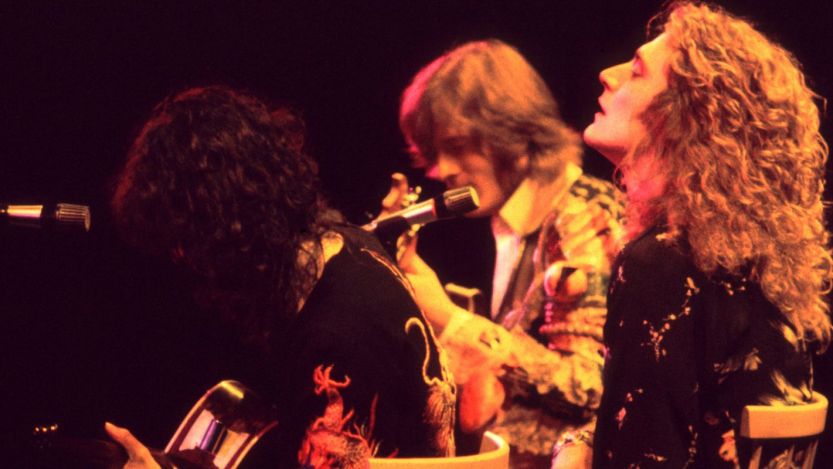 Led Zeppelin performing in 1975