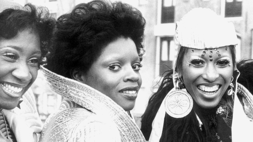 Labelle, group portrait, London, 1975, L-R Patti Labelle, Sarah Dash, Nona Hendryx. (Photo by Michael Putland/Getty Images)