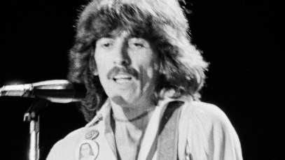 George Harrison performs onstage circa 1982. (Photo by Lester Cohen) (Photo by Lester Cohen/Getty Images)