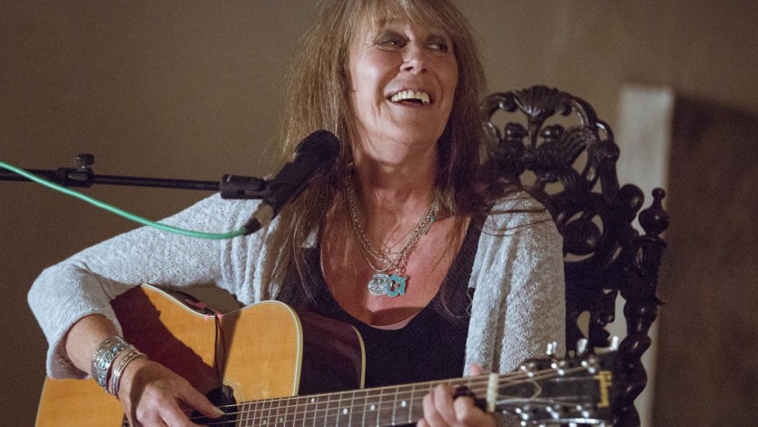 LONDON, ENGLAND - OCTOBER 08: Vashti Bunyan performs on stage at St Pancras Old Church on October 8, 2014 in London, United Kingdom. (Photo by Rob Ball/Redferns via Getty Images)