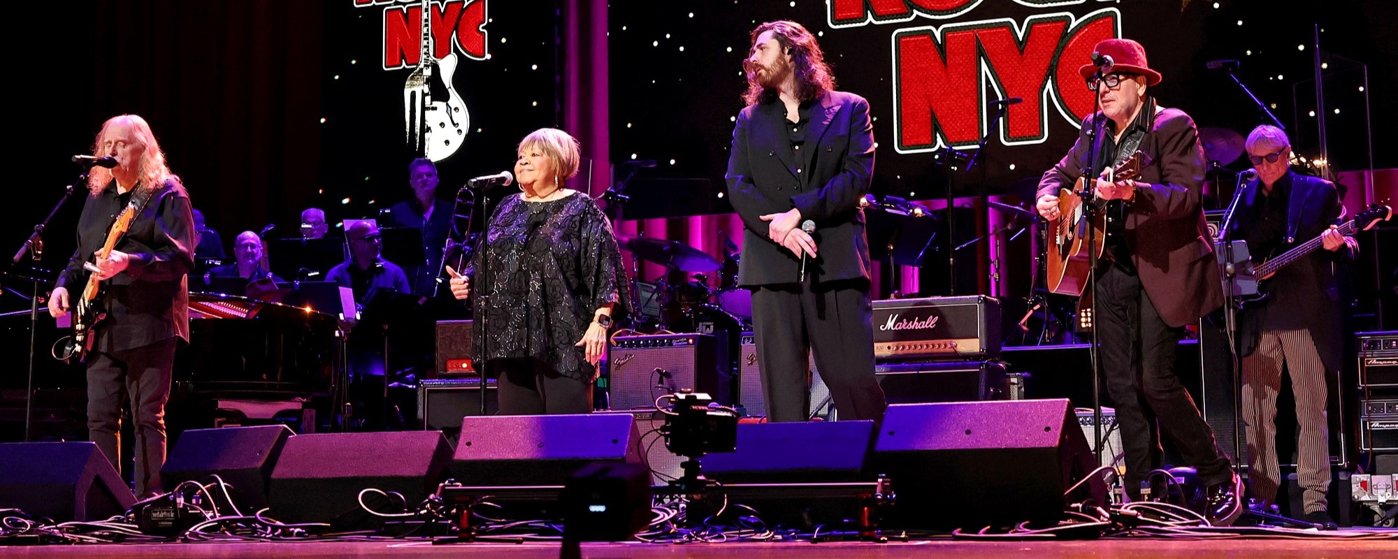 Mira a Elvis Costello, Hozier y otros reunirse para una interpretación inolvidable de “The Weight” de la banda