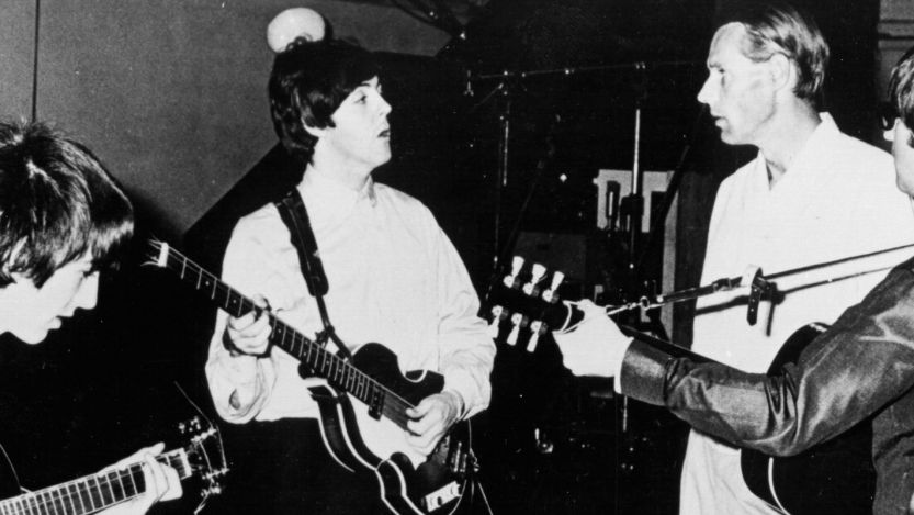 The Beatles working with George Martin