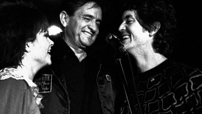 Rosanne Cash, Johnny Cash, and Rodney Crowell performing
