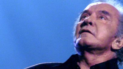 Johnny Cash on stage in 1999