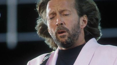 Eric Clapton performing in 1990