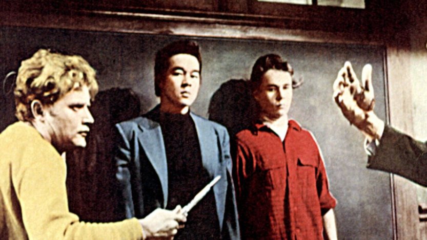 A still from Blackboard Jungle, which helped Bill Haley land a No. 1 hit
