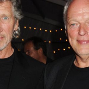 Roger Waters and David Gilmour standing side by side