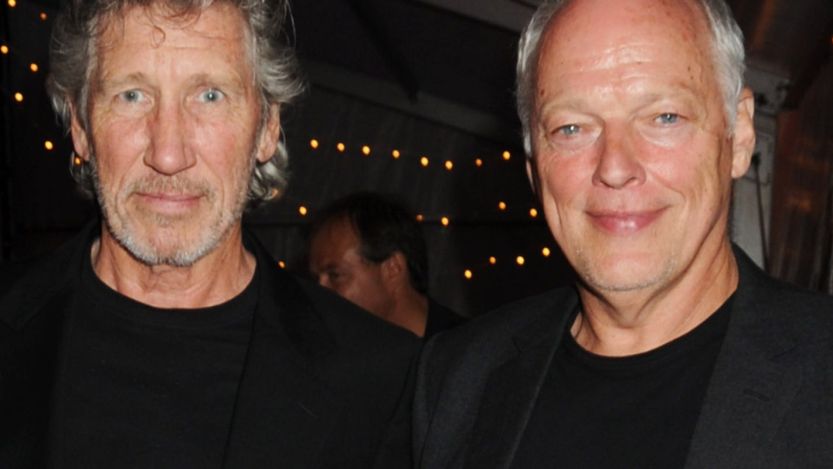 Roger Waters and David Gilmour standing side by side
