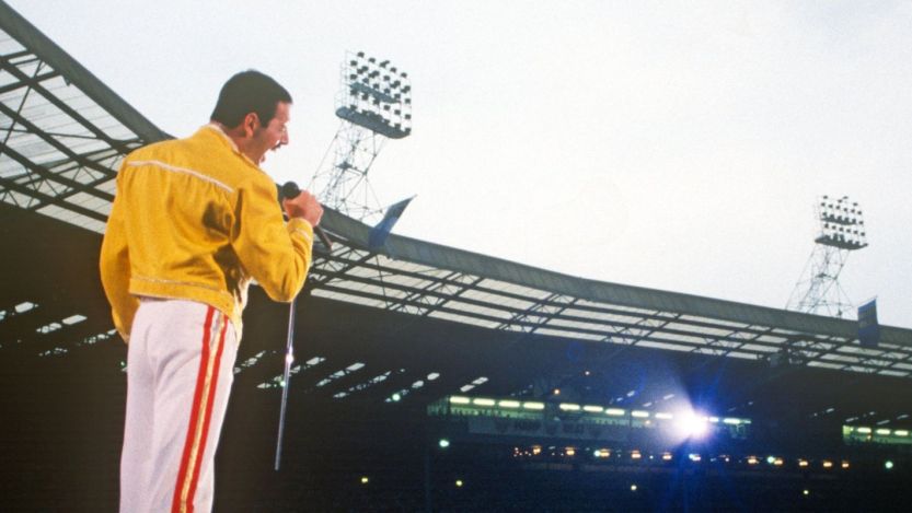 Freddie Mercury of Queen performing