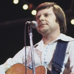 Moe Bandy, U.S. country music singer, during a live concert performance at the International Festival of Country Music, at Wembley Arena, London, England, Great Britain, in April 1979. (Photo by David Redfern/Redferns/Getty Images)