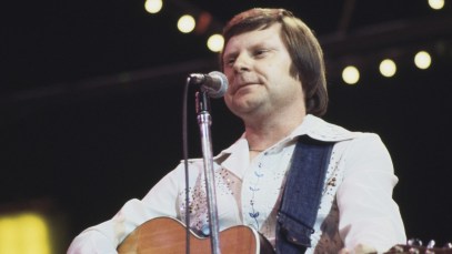 Moe Bandy, U.S. country music singer, during a live concert performance at the International Festival of Country Music, at Wembley Arena, London, England, Great Britain, in April 1979. (Photo by David Redfern/Redferns/Getty Images)