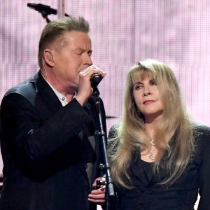 NEW YORK, NEW YORK - MARCH 29: Don Henley and inductee Stevie Nicks perform at the 2019 Rock & Roll Hall Of Fame Induction Ceremony - Show at Barclays Center on March 29, 2019 in New York City. (Photo by Mike Coppola/WireImage)