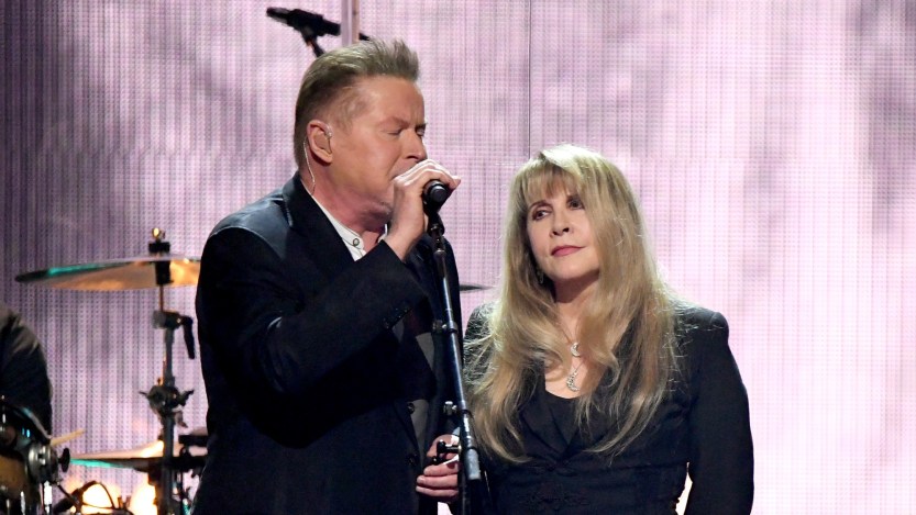 NEW YORK, NEW YORK - MARCH 29: Don Henley and inductee Stevie Nicks perform at the 2019 Rock & Roll Hall Of Fame Induction Ceremony - Show at Barclays Center on March 29, 2019 in New York City. (Photo by Mike Coppola/WireImage)