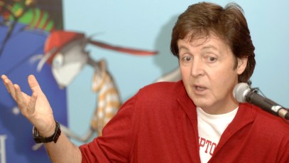 Paul McCartney during Paul McCartney Reads His Children's Book "High in the Clouds" at Waterstone's in London - December 14, 2005 at Waterstone's in London, Great Britain. (Photo by J.Tregidgo/WireImage)